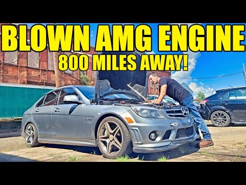 I Bought A Blown Engine C63 AMG 800 Miles Away! Flew In With A Bag Of Tools To Fix It & Drive Home!