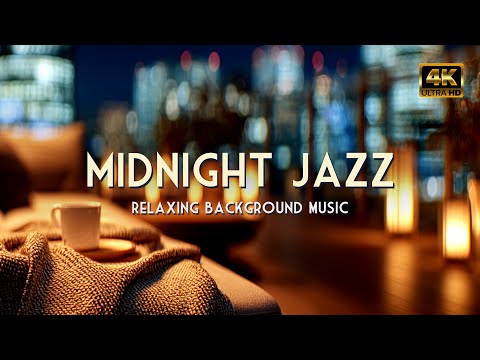 Midnight City Jazz 🌃 Relaxing Background Music (Rooftop Night View)
