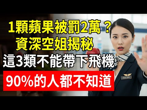 1顆蘋果被罰2萬？資深空姐揭秘：這3類不能帶下飛機 ，90%的人都不知道！#海關違禁 #蘋果罰款 #空姐經驗 #詠#紅色通道