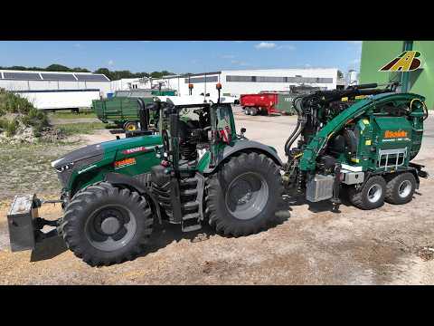 Neue Holz-Hacktechnik im Ersteinsatz - Traktor Fendt 1050 & Eschlböck  Hackschnitzel Forstwirtschaft