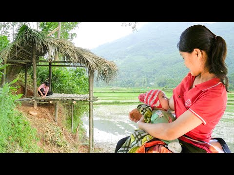 BACK IN TIME: 17-Year-Old Single Mother's 365-Day Journey Of Abandonment \ Building A Bamboo House