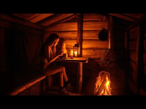 Alone Girl Living in a Log Cabin | Free Shelter in Nature