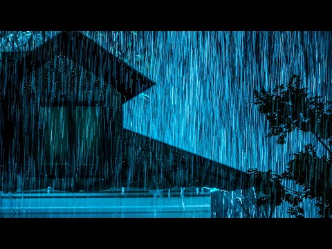 Relieve & Goodbye Stress with Heavy Rain and Thunder on a Tin Roof at Night, White Noise Help Relax.