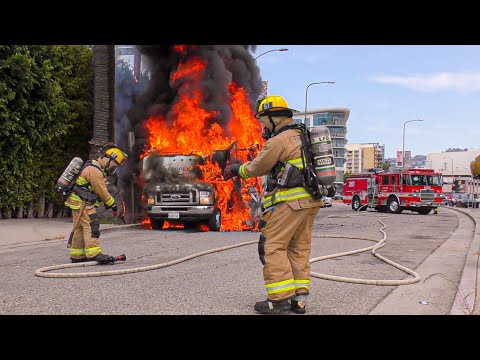 *Pre-Arrival* LAFD Light Force 61: RV Fire (Beverly Grove)