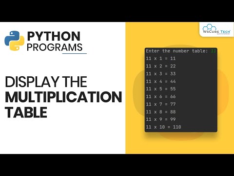 Display the Multiplication Table - Python Program Tutorial