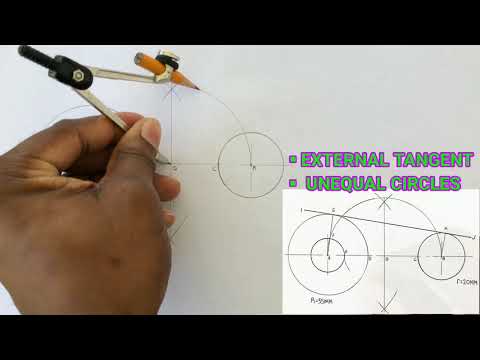 EXTERNAL TANGENT to two UNEQUAL CIRCLES