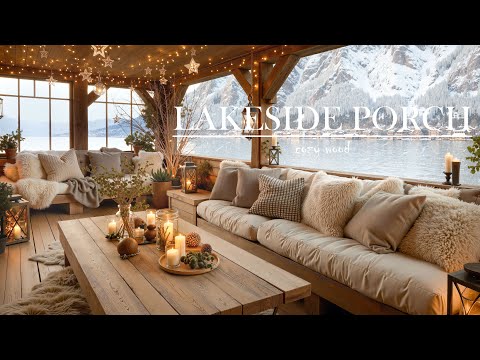 Smooth & Soothing Jazz ❄️ Winter Lakeside Night with Candlelight for Calm
