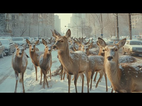 Косули массово бегут из лесов на улицы Омска из-за голода и аномальных холодов