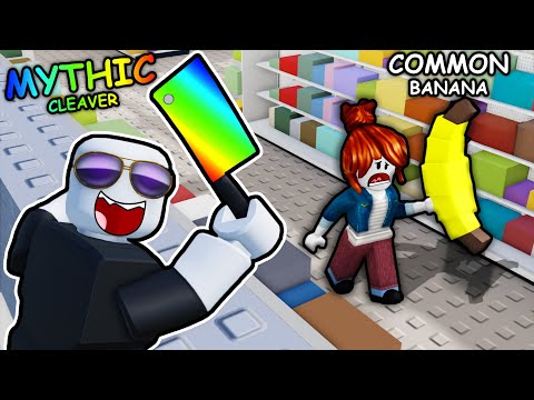 stealing MAX LEVEL Weapons in Roblox fight in a supermarket...