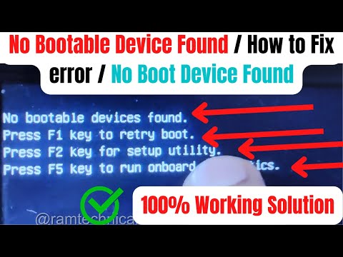 !FIXED! Error No Bootable Device Found / dell laptop no boot device found
