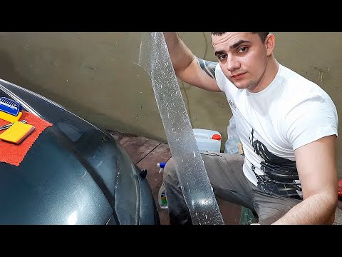 Как правильно отполировать фару и наклеить защитную пленку
