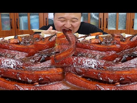 20 Pounds Of Pork Belly, Homemade ”Strong Braised Pork Rice”, Sizzling And Oily  | Mukbang
