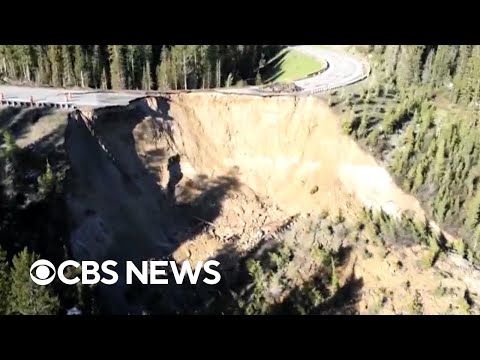 Massive chunk of Wyoming road to Yellowstone collapses