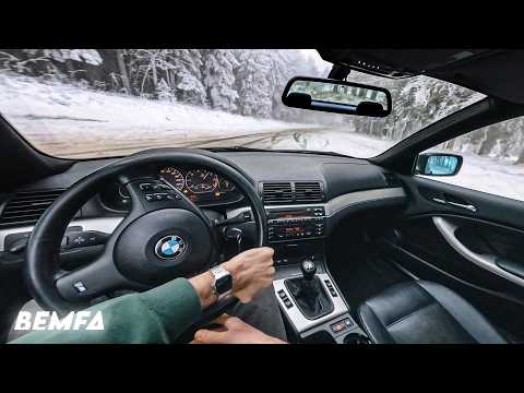 BMW E46 330Ci POV Mountain Drifting in the Snow