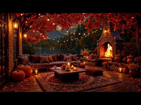 Tranquil Fireside Ambience | Rainy Autumn Jazz & Warm Fireplace Ambience for Deep Work & Reading