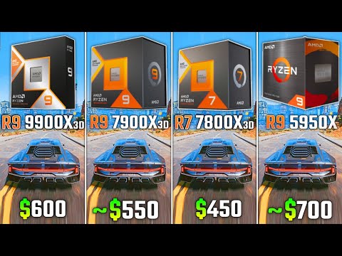 RYZEN 9 9900X3D vs RYZEN 7900X3D vs RYZEN 7 7800X3D vs RYZEN 5950X | Test in 6 Games