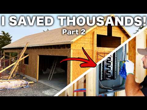 I SAVED THOUSANDS Wiring, Plumbing & Installing HVAC in My Dream Garage | Start to Finish | Part 2