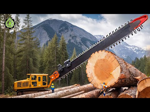 Extreme Dangerous Fastest Big Chainsaw Cutting Tree Machines | Monster Stump Removal Excavator #120