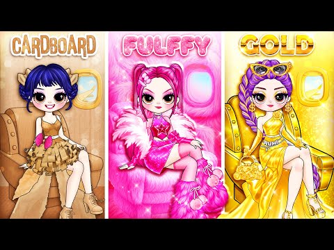 K-Pop Demon Hunters: Huntrix Glow Up in Cardboard, Fluffy & Golden Fashion | DIY Fashion Paper Dolls