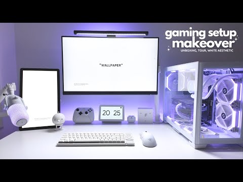 Gaming setup makeover 2025 ☁️ - white aesthetic