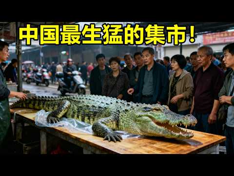 中国最生猛的集市，两米长的大鳄鱼，蛇，蝎子，水蟑螂……广东人真是什么都敢吃啊！