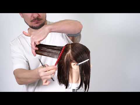 Урок для парикмахеров .Комбинация техники линия + плоские слои 