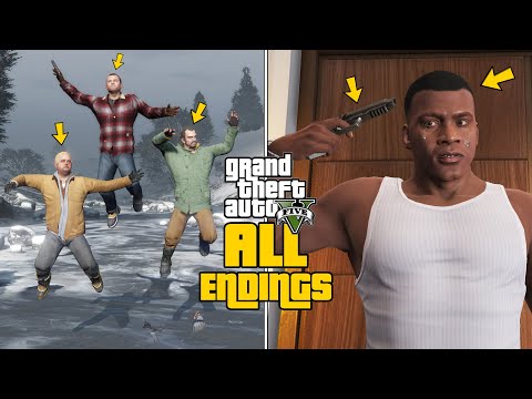 GTA 5 - All 5 Endings! (A,B,C, Secret &amp; BETA)