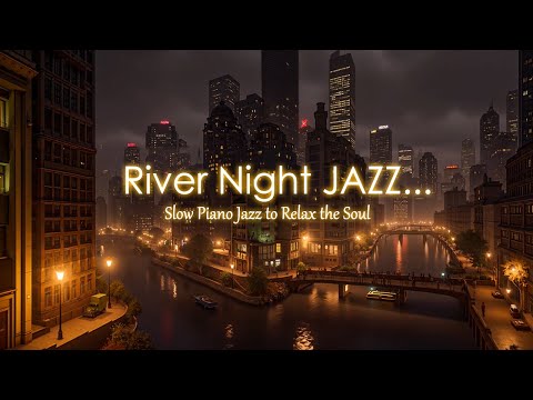 4K Relaxing Jazz by the River | Sweet Soothing Jazz & Slow Piano Night for Soulful Calm & Deep Sleep