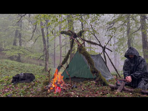 Can I SURVIVE in HEAVY RAIN? Camping in Thunderstorm