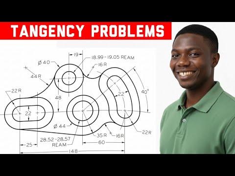Gear Arm - TANGENCY PROBLEMS IN | Technical drawing | Engineering drawing