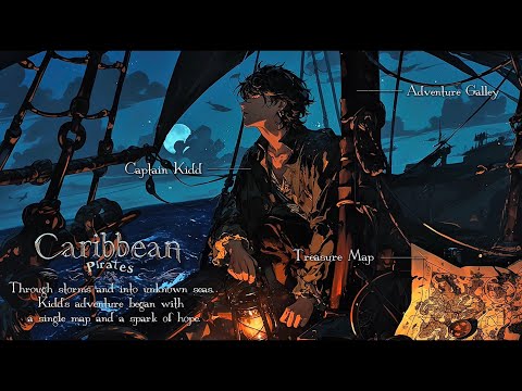 【パイレーツ音楽🏴‍☠️】「カリブ海の船出-Captain Kidd's first voyage」-若かりしキャプテンキッドと、カリブ海の大海原を駆ける1時間の旅