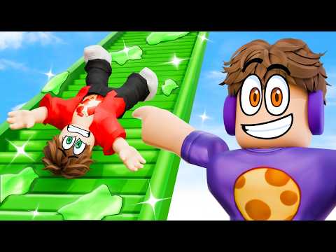 climbing the SLIMY SLIPPERY STAIRS in roblox