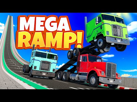 We Used Ramp Diesel Trucks For a Jump Challenge in BeamNG Drive Mods!