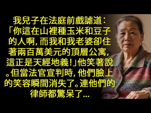 我兒子媳婦竟然在法庭上拿房子開玩笑，以為很幽默？殊不知法官判決一出，徹底毀了...