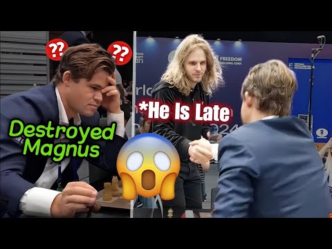 Rapport arriving late and destroyed magnus carlsen in just 23 moves