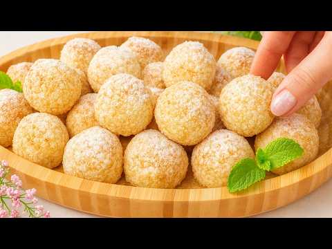 No flour, no butter! Only 3 ingredients and 7 minutes! The most delicate cookies!