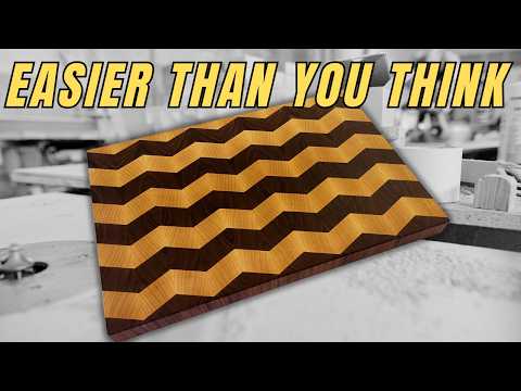 End grain chevron cutting board