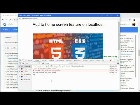 Add to home screen feature on localhost