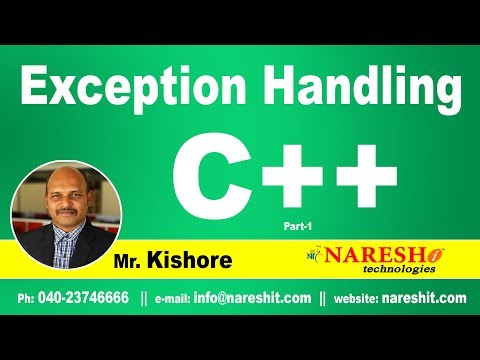 Exception Handling in C++ Part-1 | C ++ Tutorial | Mr. Kishore