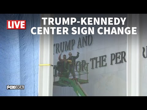 LIVE: New sign installed on Kennedy Center