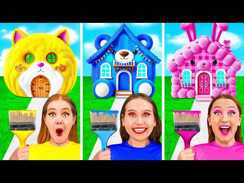 One Colored House Challenge | Funny Moments