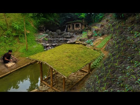 Building a Green Roof for My Wood Workshop | Planting Potatoes in the Forest