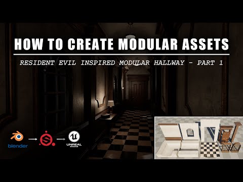 Create Modular Assets in Blender for UE5 | Full Process | Resident Evil Inspired Hallway | Part 1