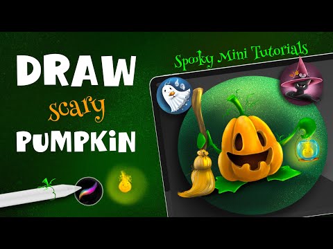 How to Draw a Spooky Pumpkin in Procreate | Easy Halloween Drawing Tutorial