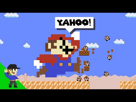 Every time Mario says "YAHOO", he gets bigger!