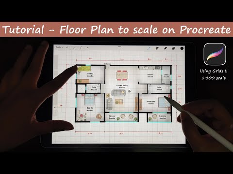 *Beginners Guide*- How to draw a floor plan to scale using procreate?#tutorial #art #interiordesign