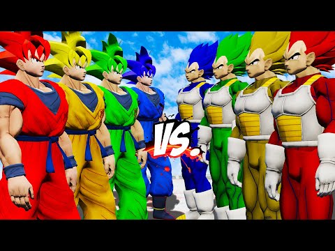 TEAM GOKU COLOR VS TEAM VEGETA COLOR - DRAGON BALL BATTLE - EPIC SUPERHEROES WAR