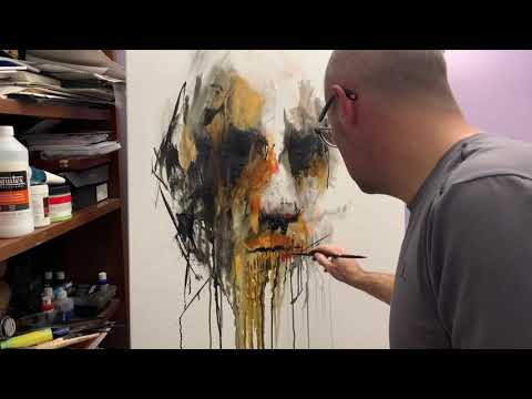 Ink and acrylic portrait