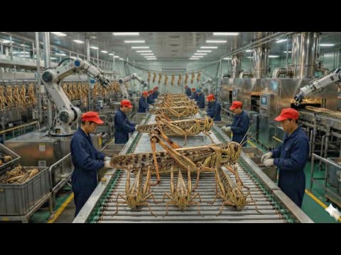Inside the Modern Locust Processing Factory: From Locusts to Animal Feed (Full Process)