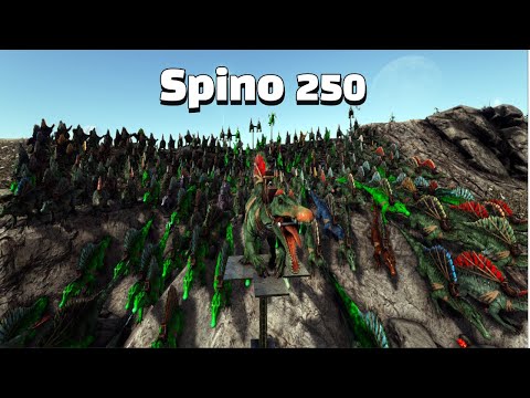 아크서바이벌 스피노 250마리로 PVP 서버에서 적 기지 털기